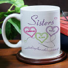 Personalized Sisters Heartstrings Coffee Mug